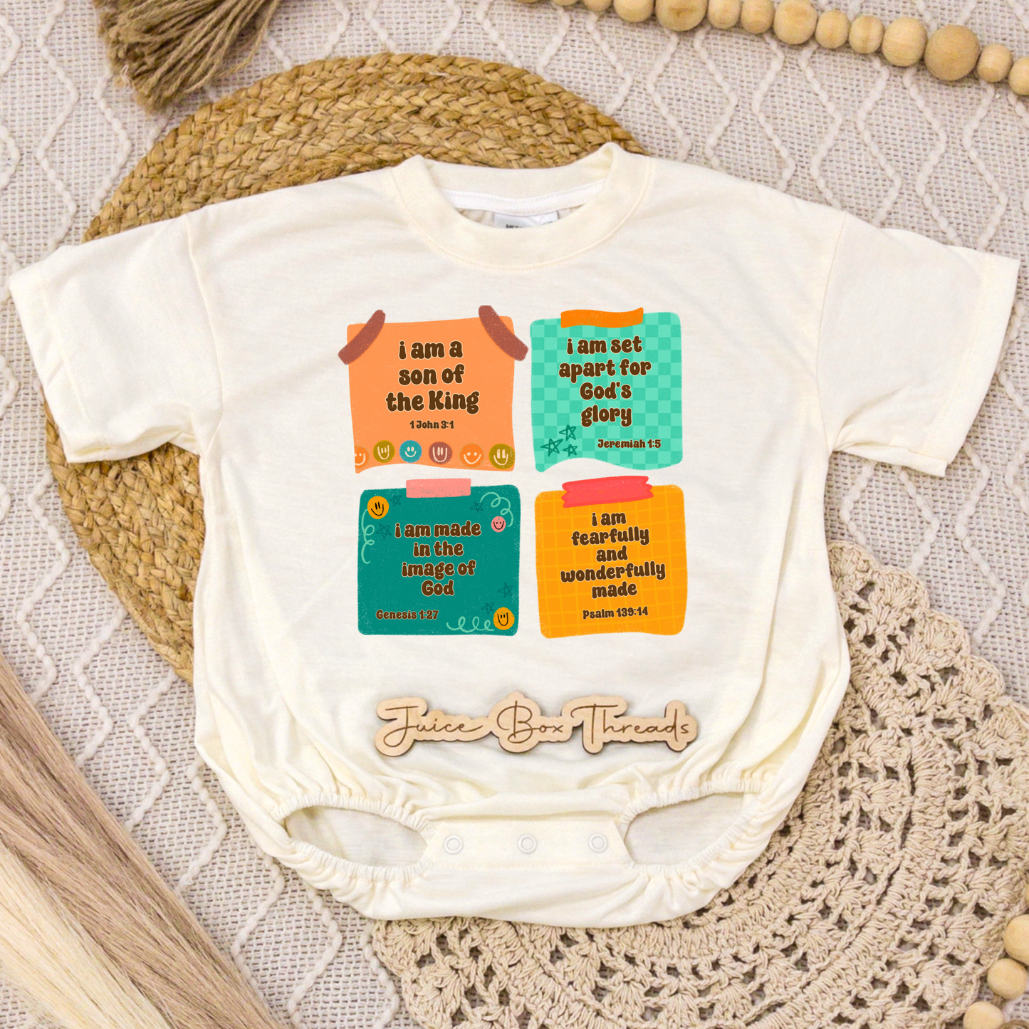Affirmation Notecards Boy Romper/Tee