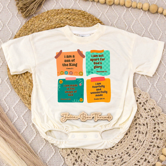 Affirmation Notecards Boy Romper/Tee