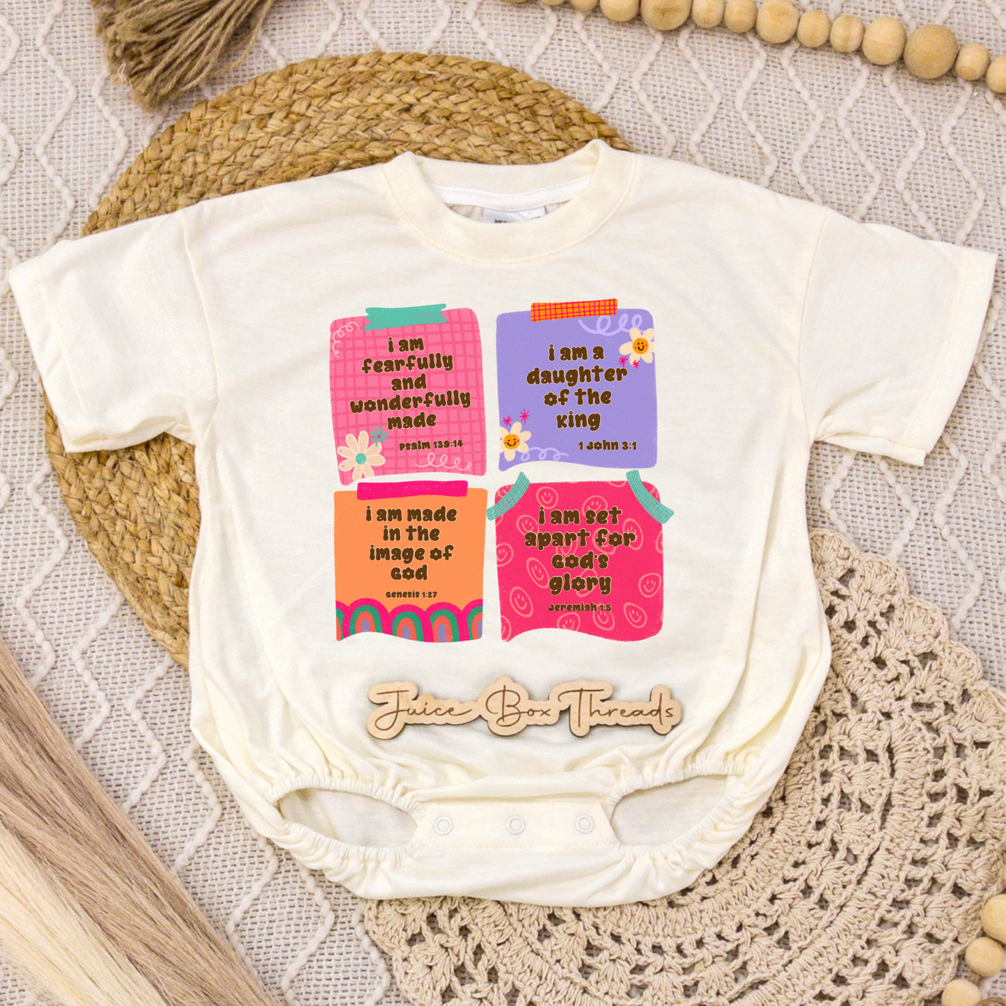 Affirmation Notecards Girl Romper/Tee