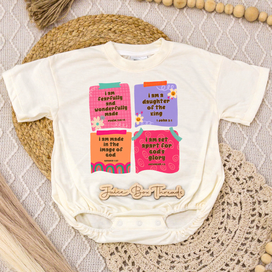 Affirmation Notecards Girl Romper/Tee
