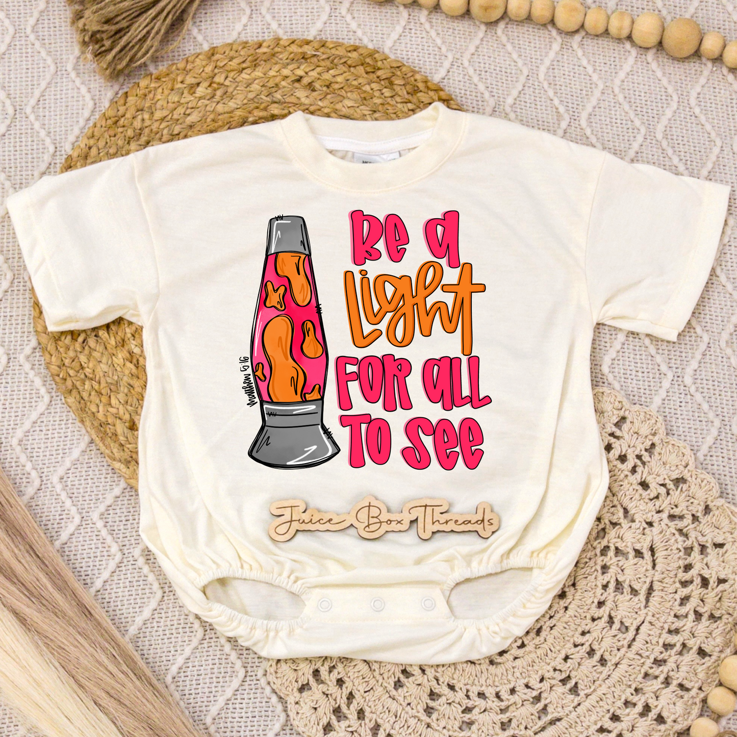 Be a Light for All to See Girl Romper/Tee