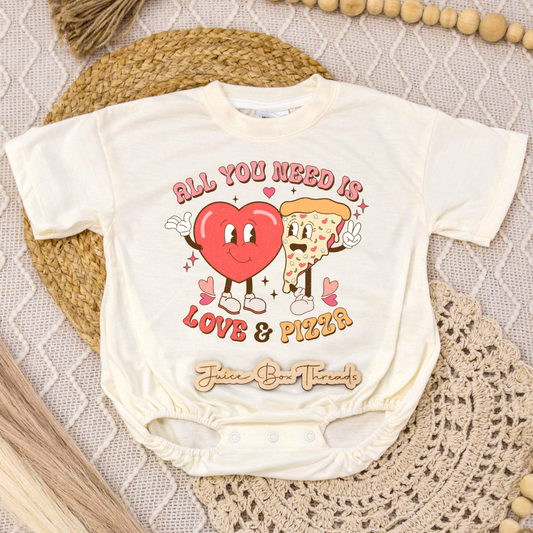 All You Need is Love and Pizza Romper/Tee
