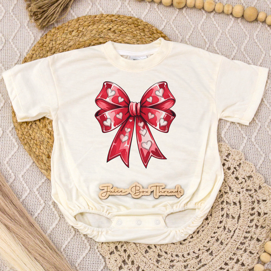 Red Heart Bow Romper/Tee