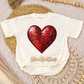 Faux Glitter Heart Romper/Tee