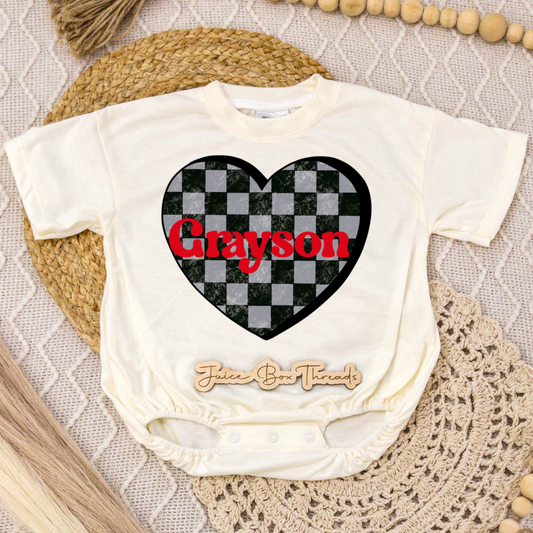 Boy Name Heart Romper/Tee