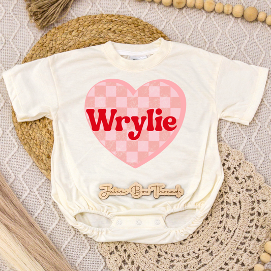 Girl Name Heart Romper/Tee