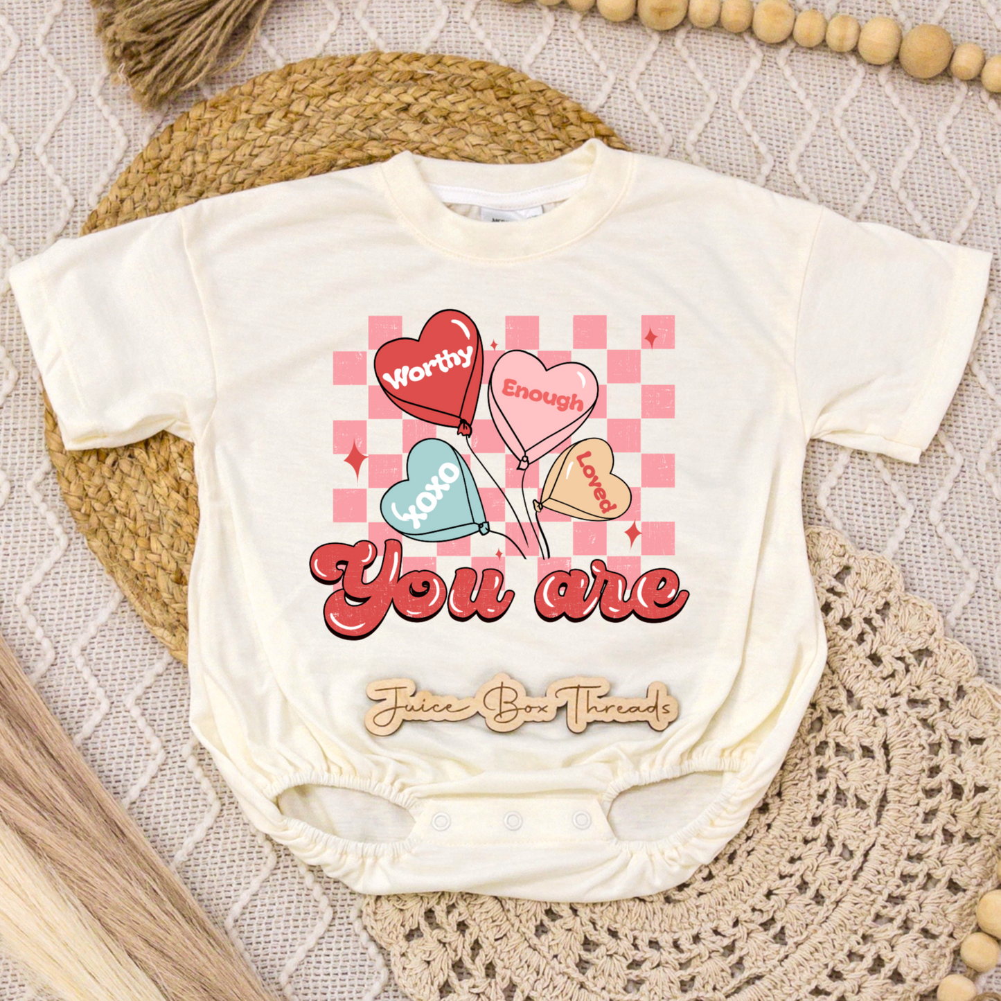 You Are Worthy Chosen Loved Romper/Tee