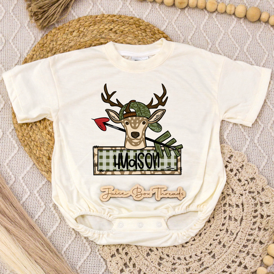 Boy Name Deer Romper/Tee