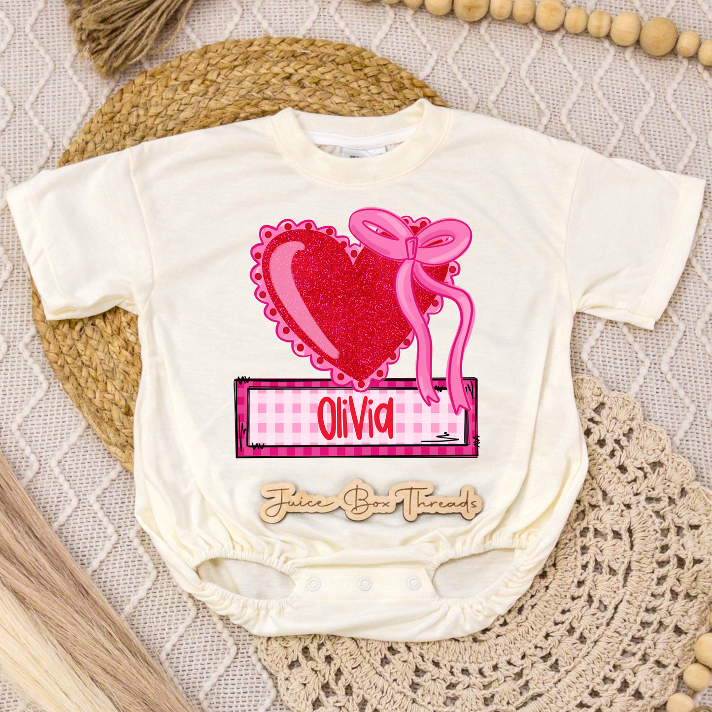Girl Name Heart Romper/Tee