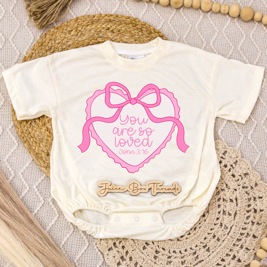 You Are So Loved Pink Romper/Tee