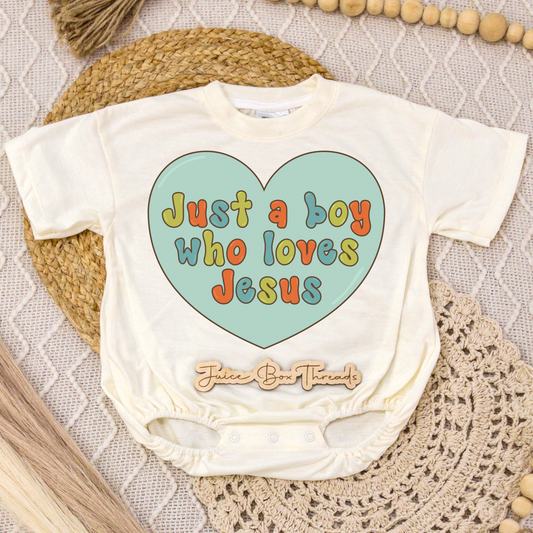 Just a Boy Who Loves Jesus Romper/Tee