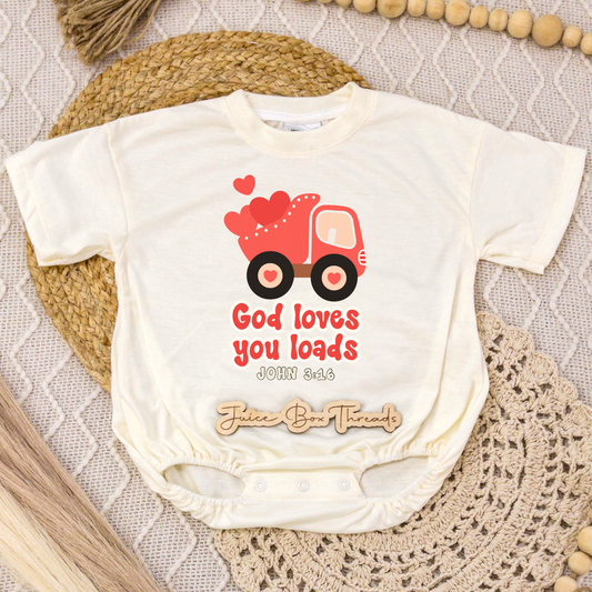 God Loves You Loads Romper/Tee