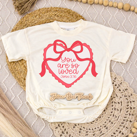 You Are So Loved Red Romper/Tee