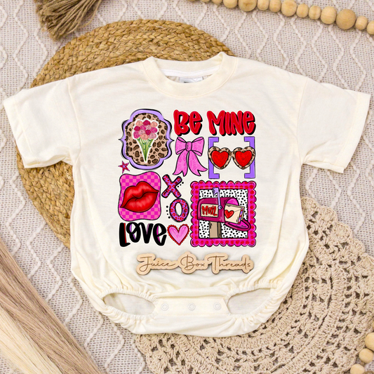 Be Mine Collage Romper/Tee