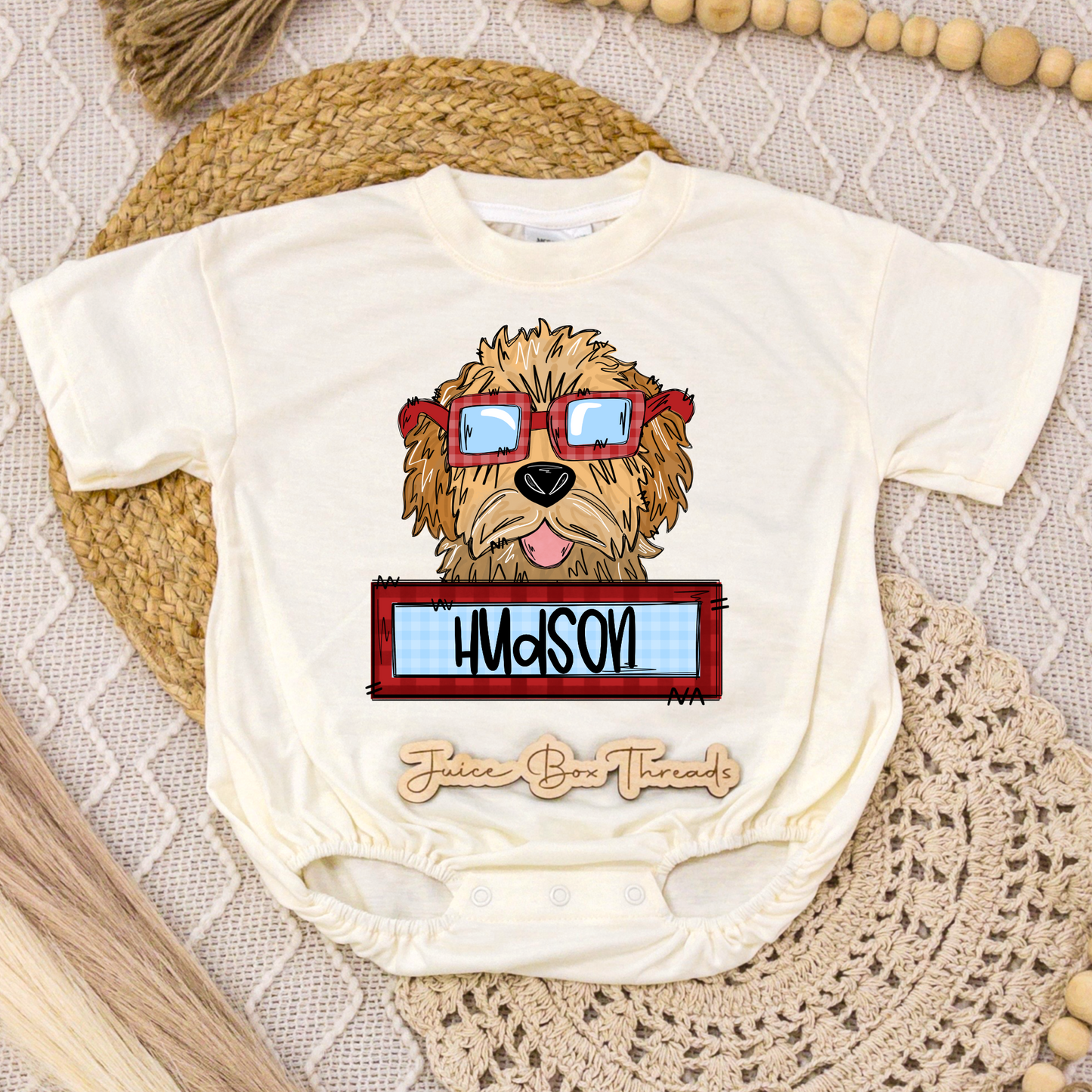 Name Boy Dog Valentine's Romper/Tee