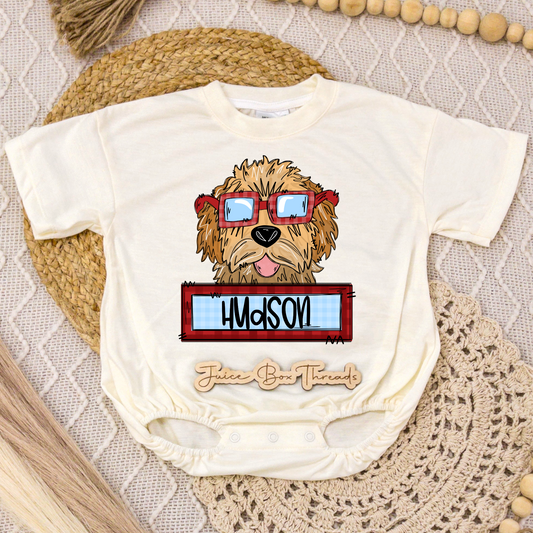 Name Boy Dog Valentine's Romper/Tee