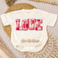 Love Faux Patches Romper/Tee