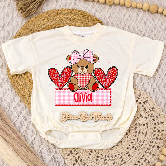 Girl Bear Name Romper/Tee