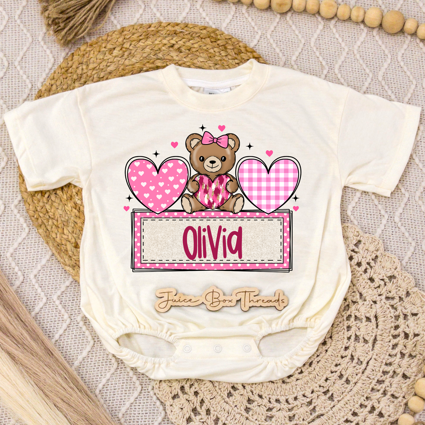 Girl Bear Name Romper/Tee