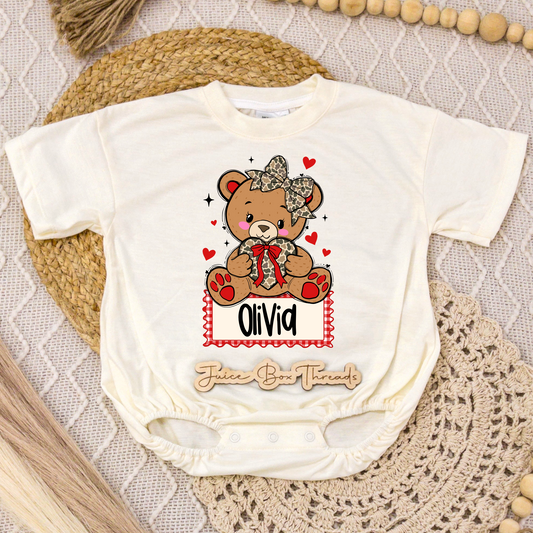 Girl Bear Name Romper/Tee