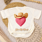 Faux Yarn Western Heart Romper/Tee