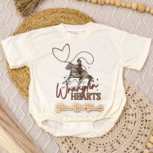 Wranglin' Hearts Romper/Tee