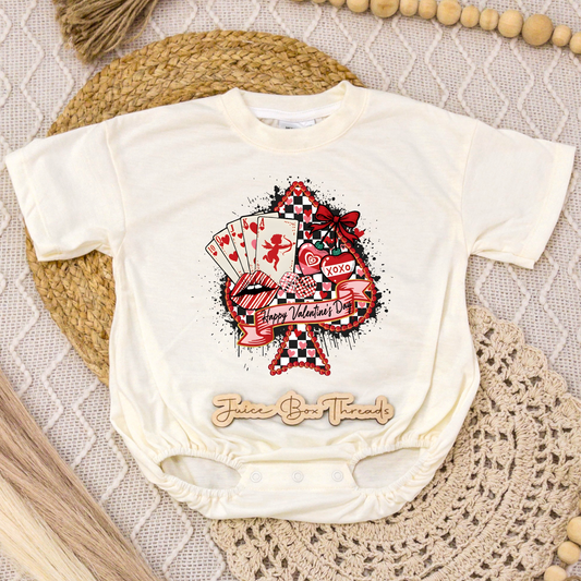 Happy Valentine's Day Spade Romper/Tee