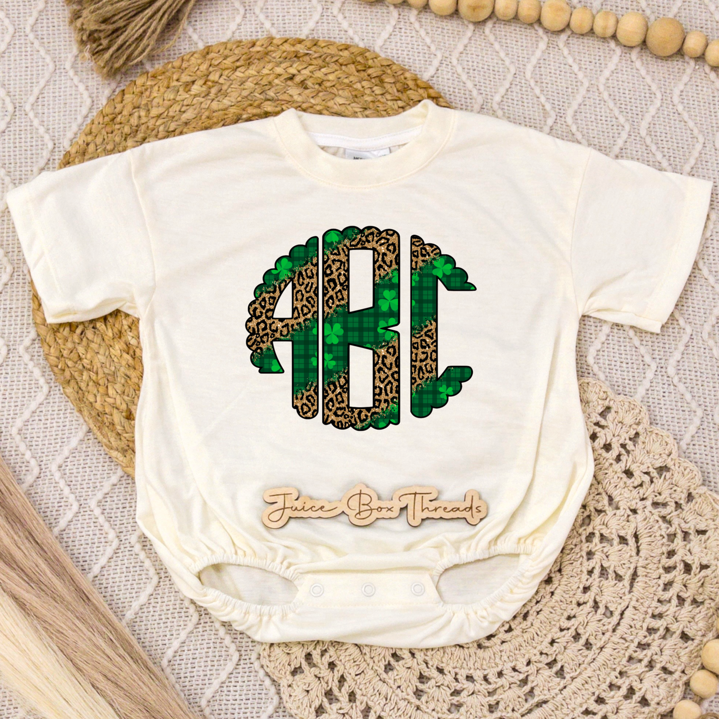 St. Patrick's Monogram Romper/Tee