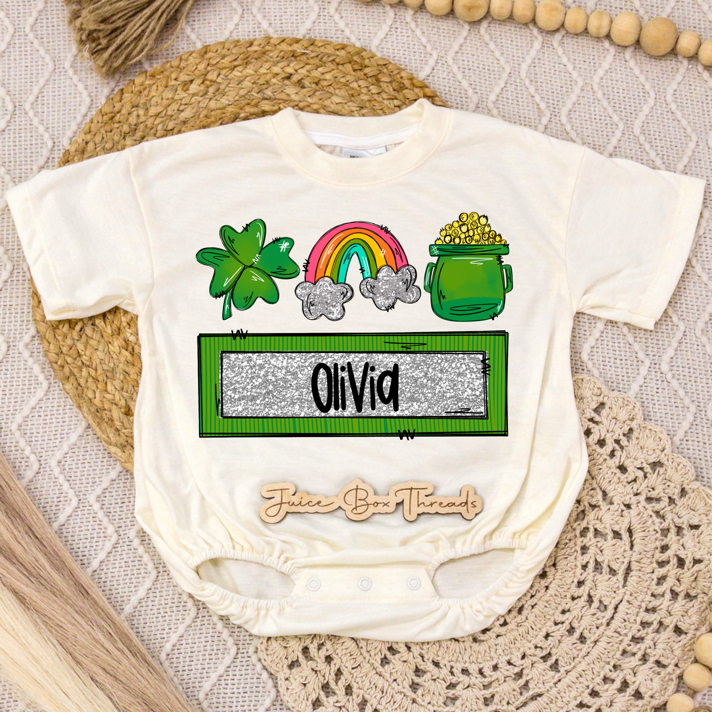 Girl Name St. Patrick's Romper/Tee