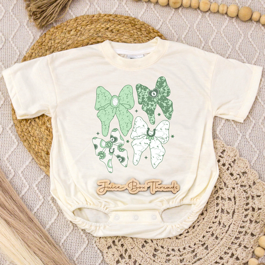 St. Patrick’s Bow Collage Romper/Tee