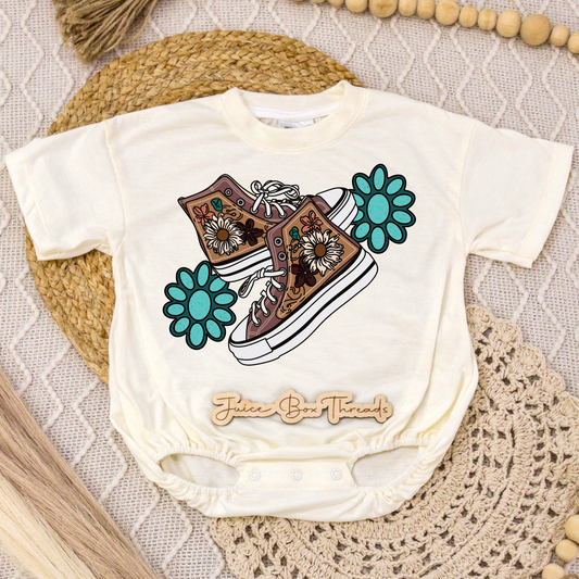 Western Shoes Romper/Tee