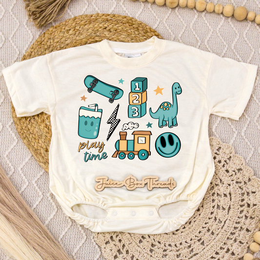 Play Time Boy Dino Romper/Tee