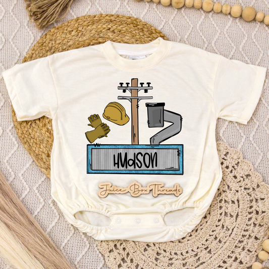 Lineman Name Romper/Tee