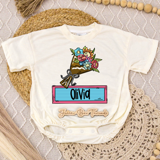 Flower Bouquet Name Romper/Tee