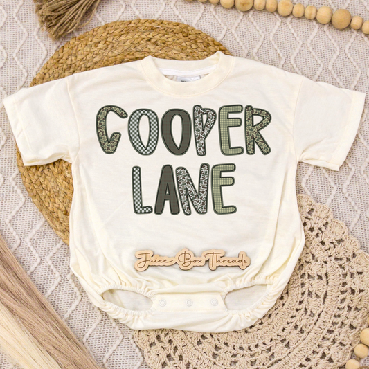 Camo Boy Name Romper/Tee