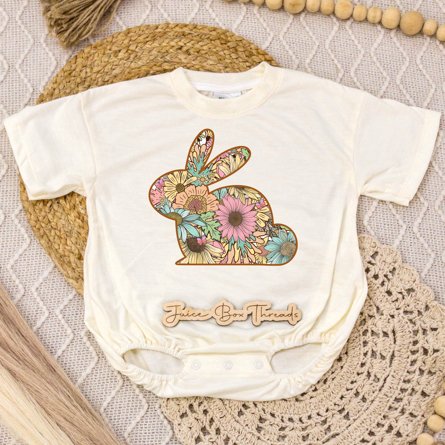 Floral Bunny Romper/Tee