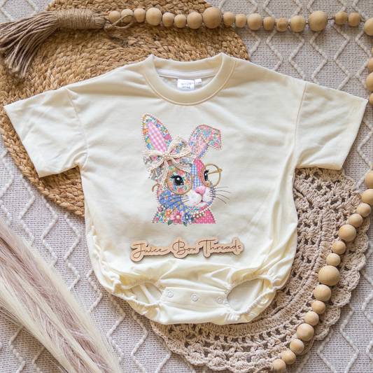 Quilted Bunny Romper/Tee