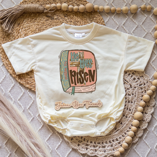 He Has Risen Bible Romper/Tee