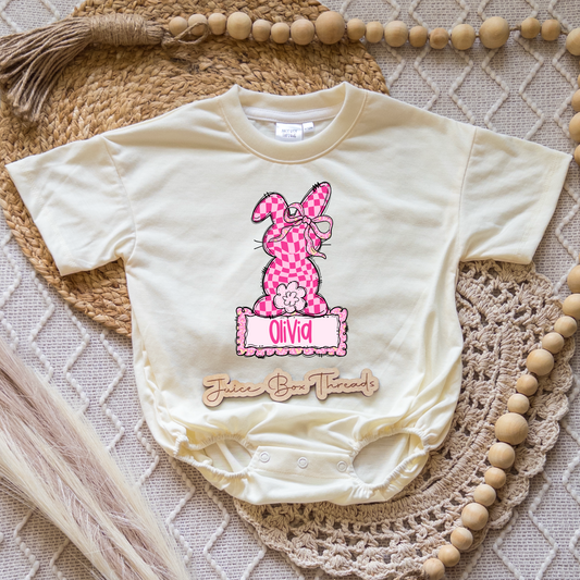 Girl Name Bunny Romper/Tee