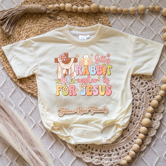 Silly Rabbit Easter Is For Jesus Romper/Tee