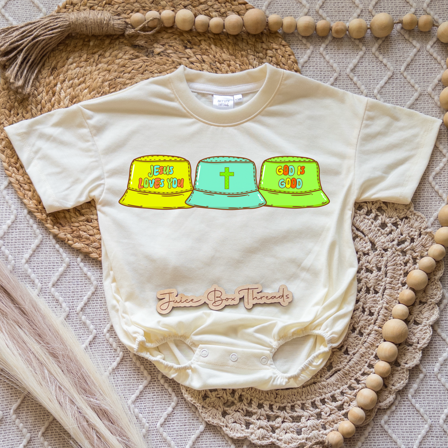 Christian Bucket Hats Boy Romper/Tee