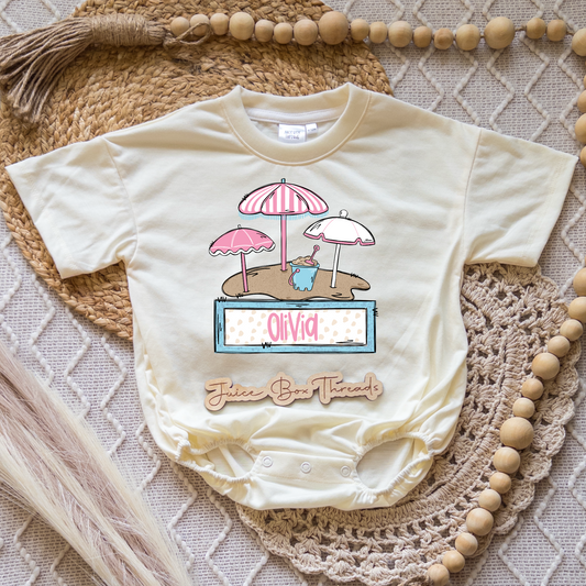 Girl Beach Name Romper/Tee