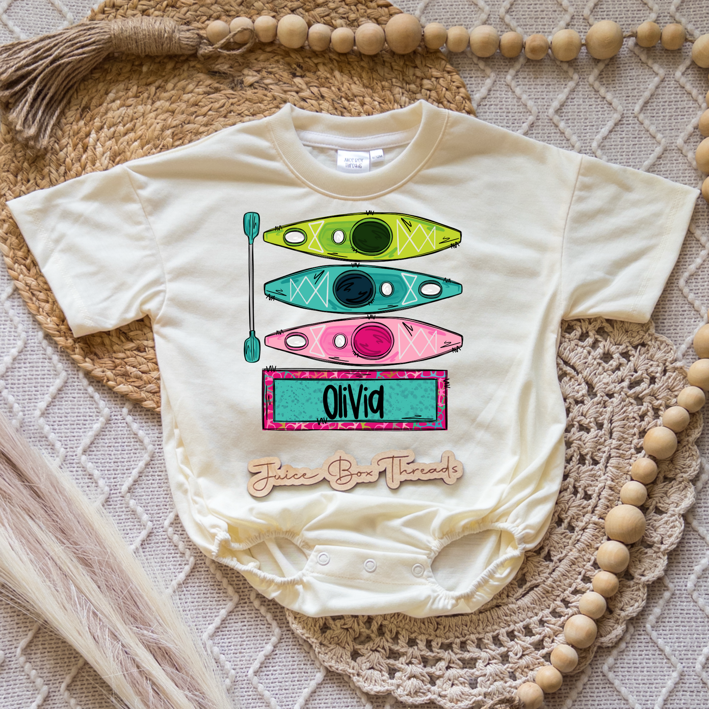 Girl Kayak Name Romper/Tee