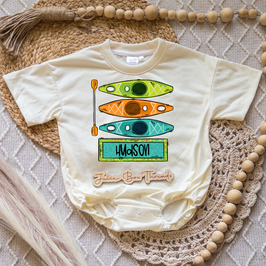 Boy Kayak Name Romper/Tee