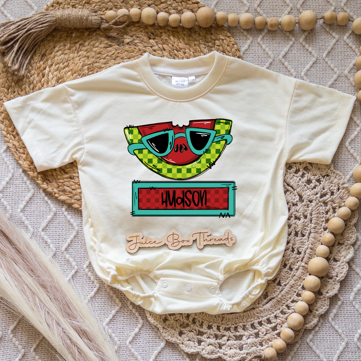 Boy Watermelon Name Romper/Tee