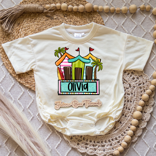 Girl Beach Name Romper/Tee