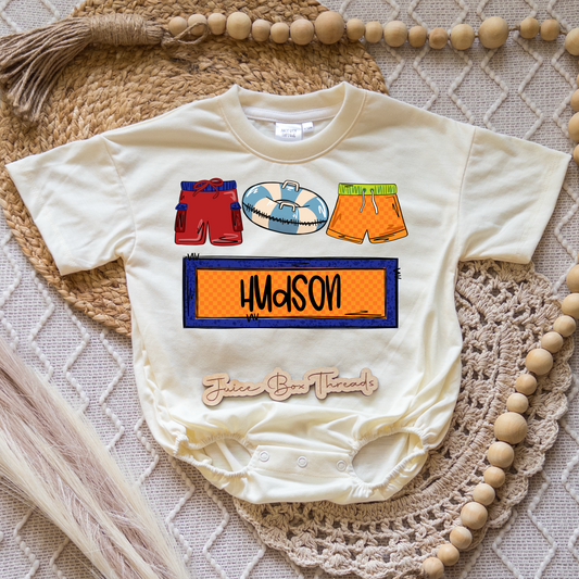 Boy Swimming Name Romper/Tee