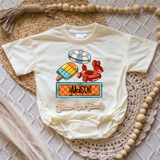 Boy Swimming Name Romper/Tee