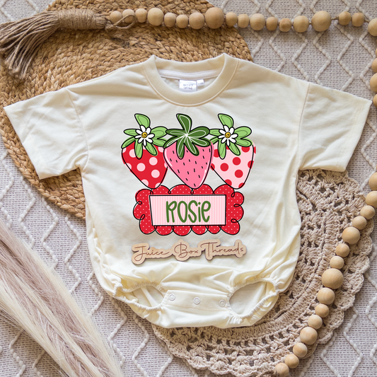 Strawberry Name Romper/Tee