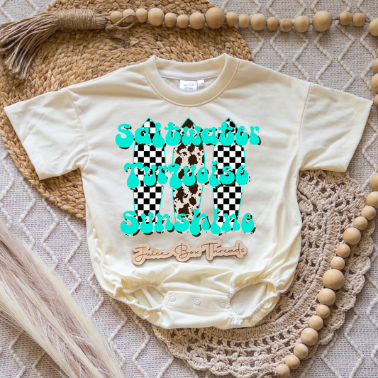 Saltwater, Turquoise, Sunshine Romper/Tee